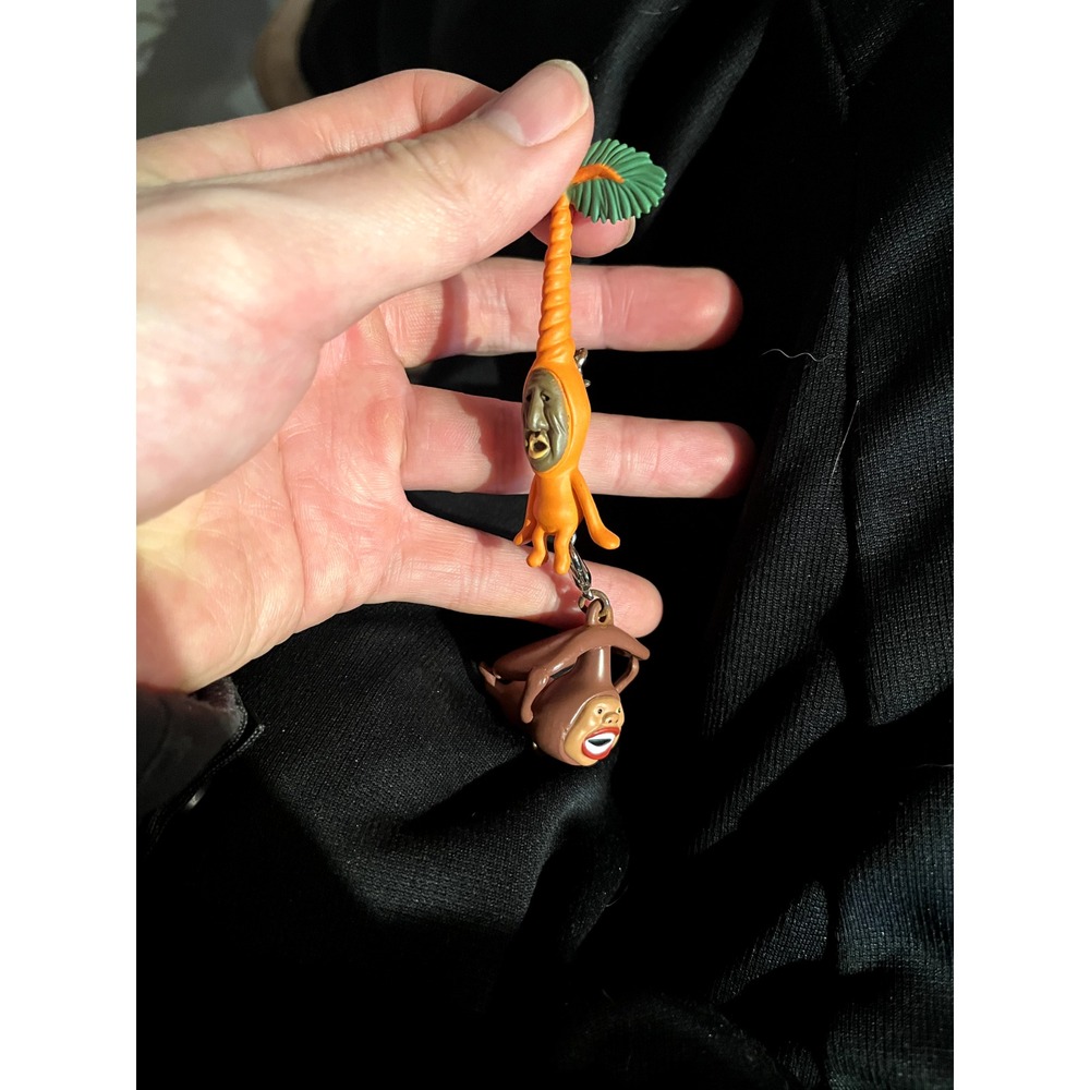 Vintage Kobito Dukan Keychain Hangers Carrot Flying Mushroom Cap 2x